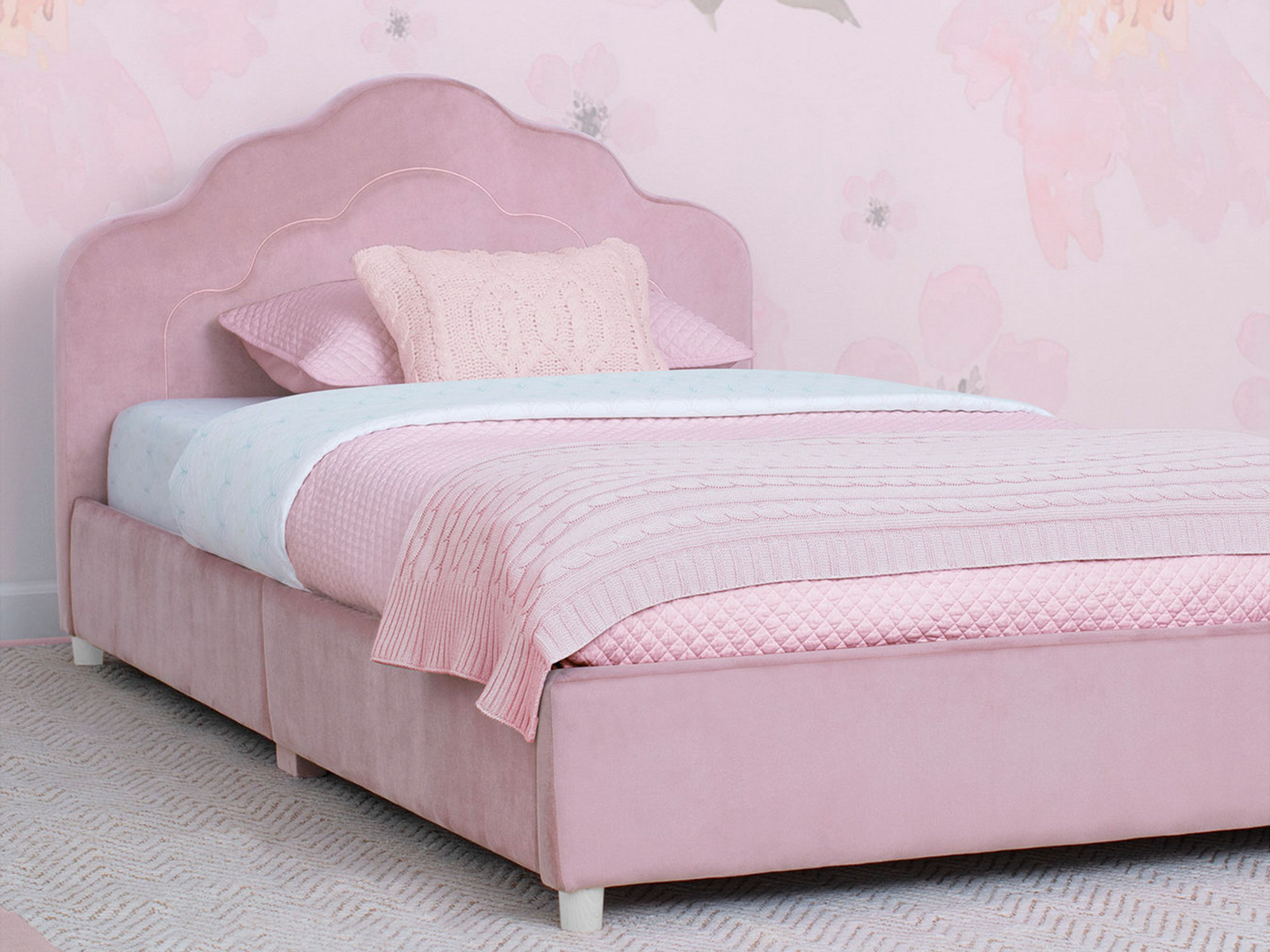 Delta Children Bed | Twin | Scalloped Upholstered